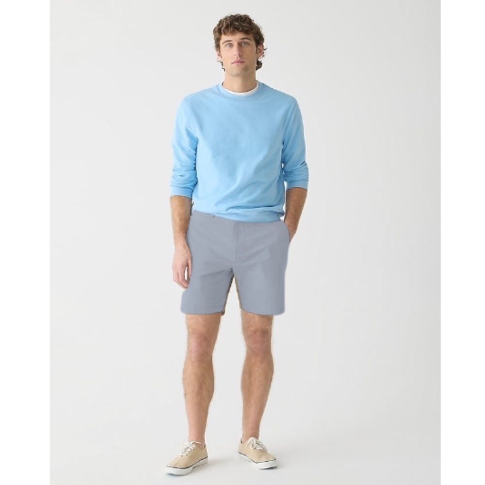 J CREW Shorts Mens 32 Gray Cotton Flat Front Chino Preppy Summer High Rise Beach